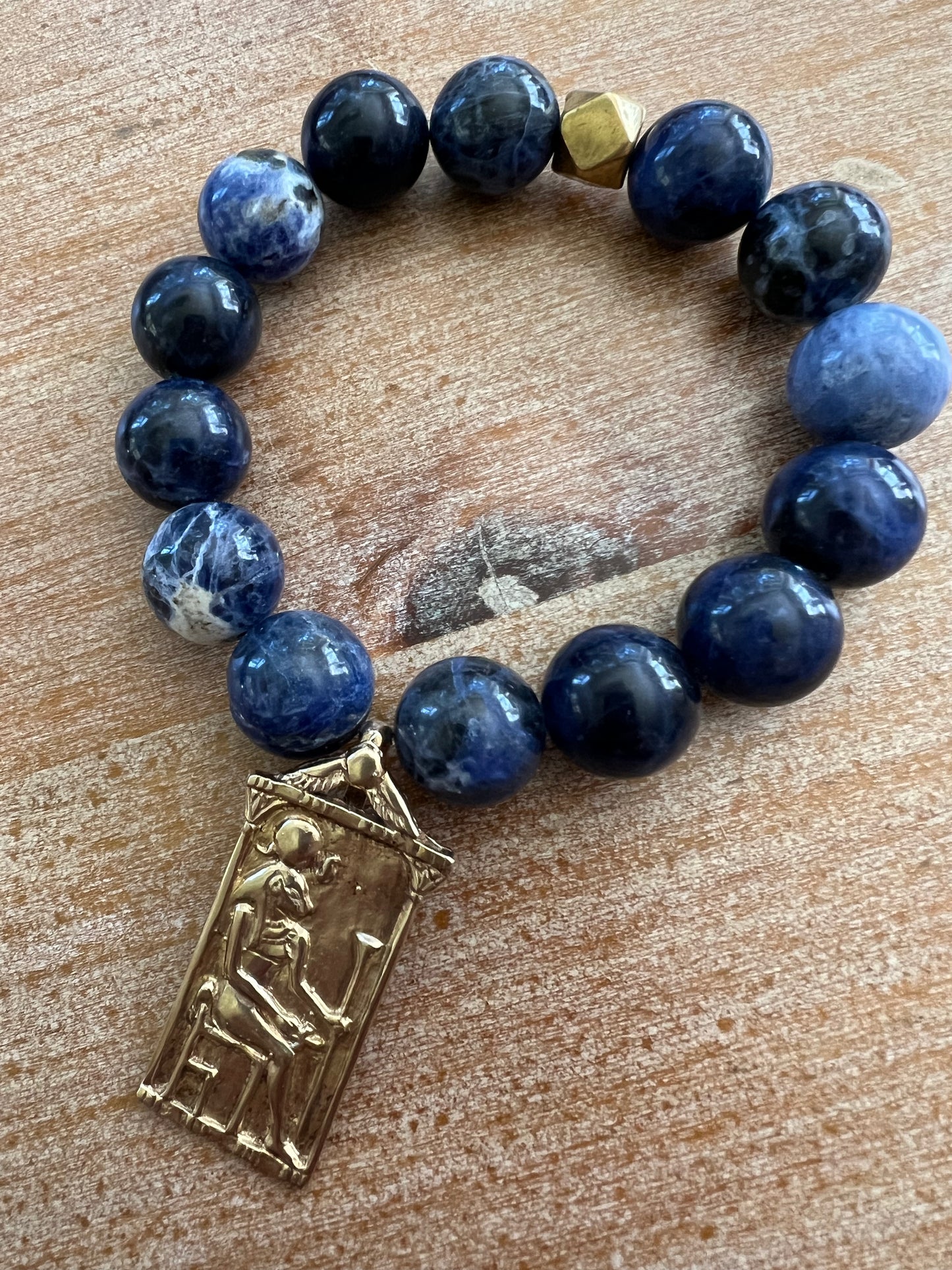 Goddess Sekhmet Sodalite Gemstone Bracelet