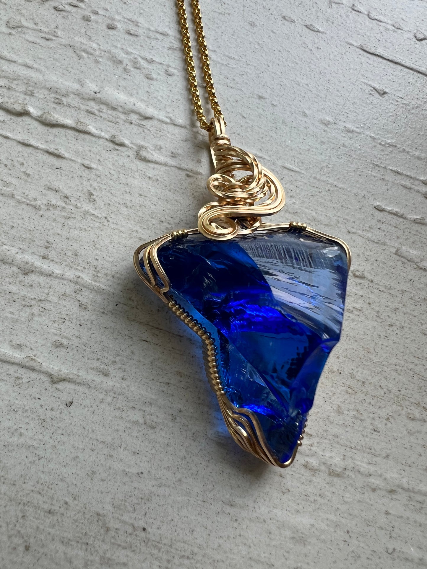 STARSEED  ANDARA Gold Vermeil Wire Wrapped Reiki Charged Pendant