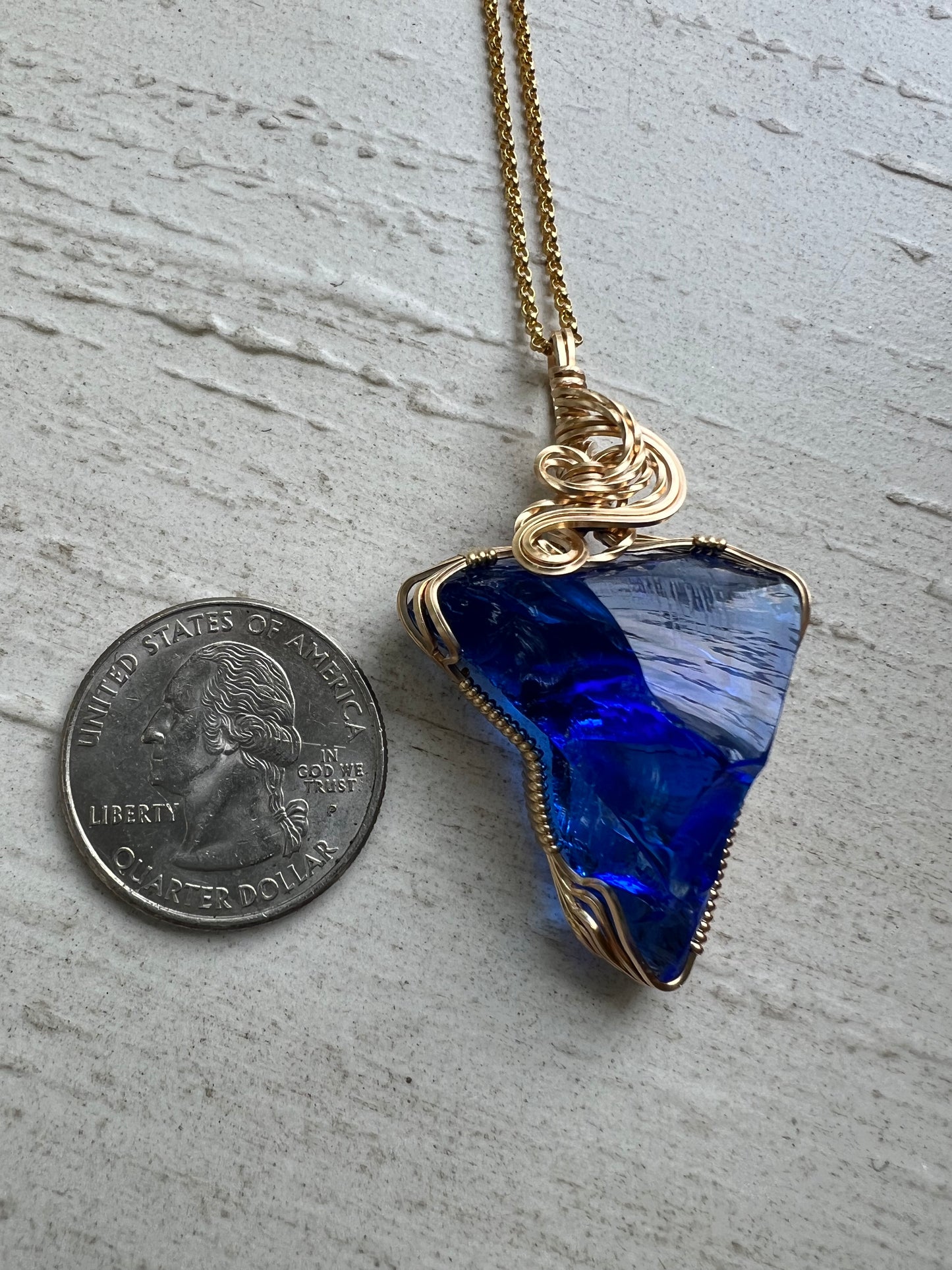 STARSEED  ANDARA Gold Vermeil Wire Wrapped Reiki Charged Pendant