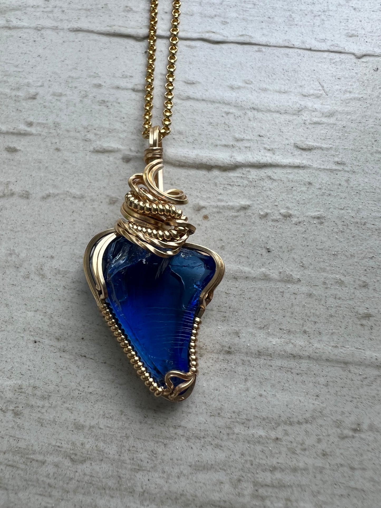 STARSEED II  ANDARA Gold Vermeil Wire Wrapped Reiki Charged Pendant