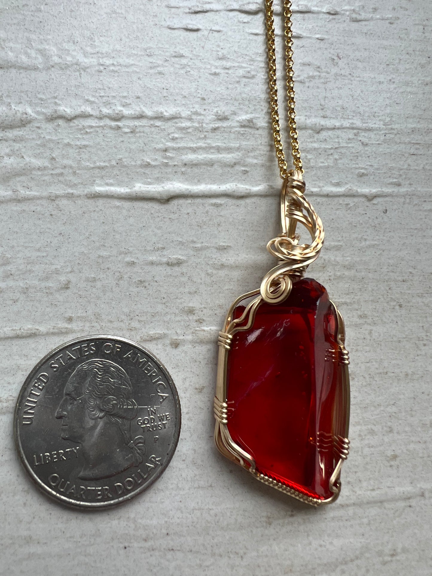 SOLARIS  II ANDARA Gold Vermeil Wire Wrapped Reiki Charged Pendant